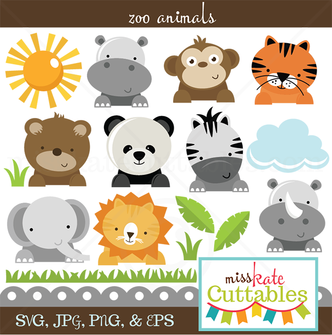 Tiiger Clipart Zoo Animal - Enfeite Animais Do Zoo (12uni) - Papel Confeito (648x653)