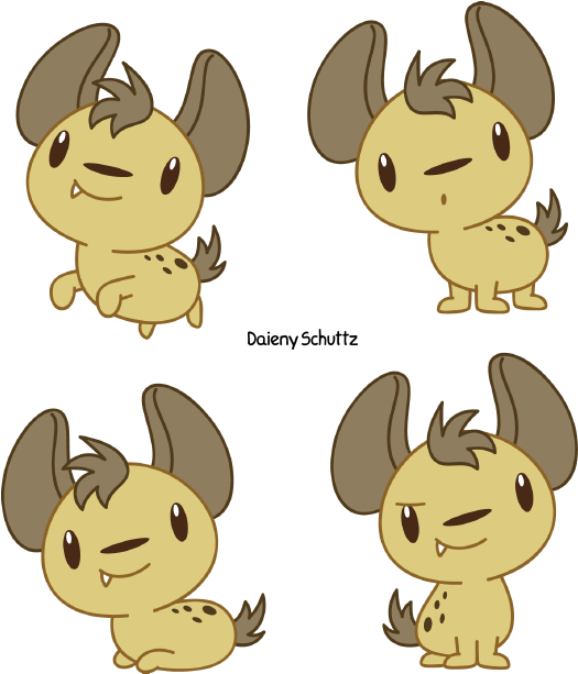 Drawn Hyena Kawaii - Drawing (564x650)