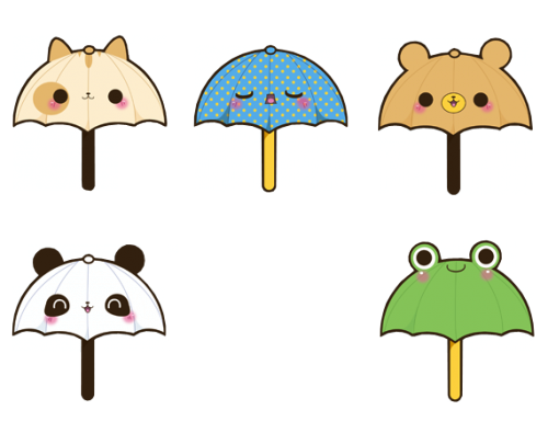 Summer Sand Clip Art - Kawaii Umbrella Png (500x395)