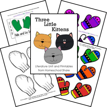 Three Little Kittens Preschool Unit Activities - Nursery Rhyme (354x356)