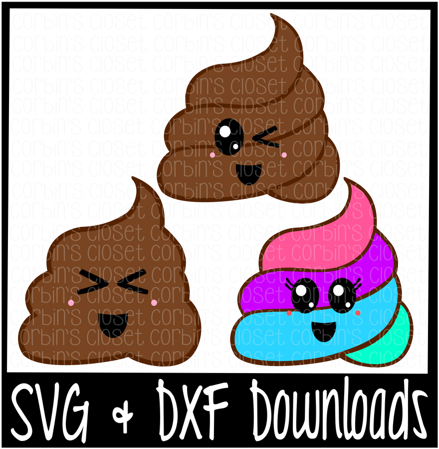 Kawaii Poo * Cute Faces * Emoji Cutting File - Last Day Of School Autograph Svg (1400x932)