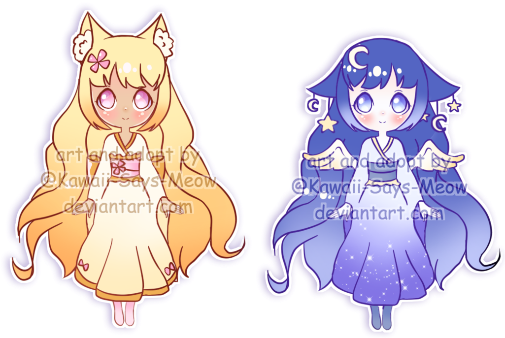 [adopt Batch] Sun And Moon Magic By Kawaii Says Meow - Cartoon (1024x709)