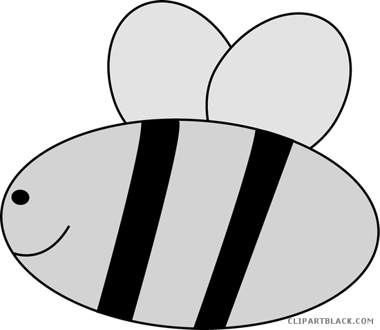 Cute Bee Animal Free Black White Clipart Images Clipartblack - Clip Art (550x478)