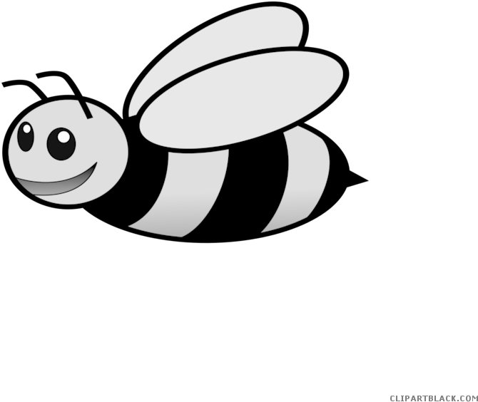 Flying Bee Animal Free Black White Clipart Images Clipartblack - Bumble Bee (700x588)
