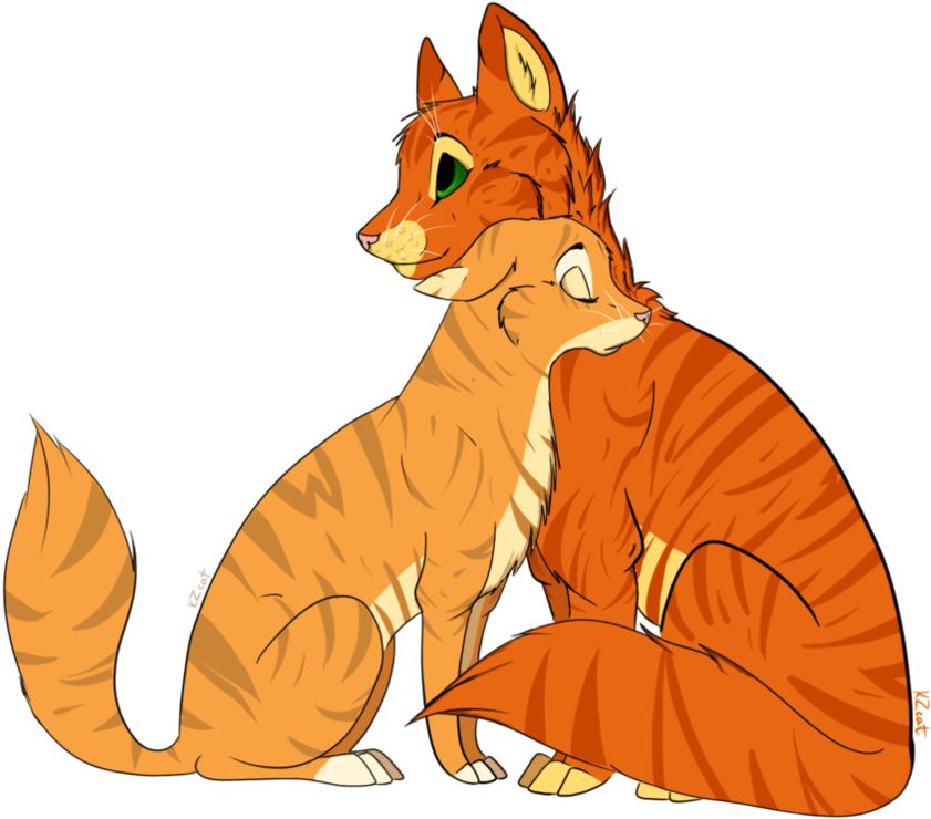 Firestar And Sandstorm By Kzcat - Warriors (1020x784)