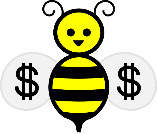 2016 03 Bees Money - Honey Bee Clip Art (600x514)