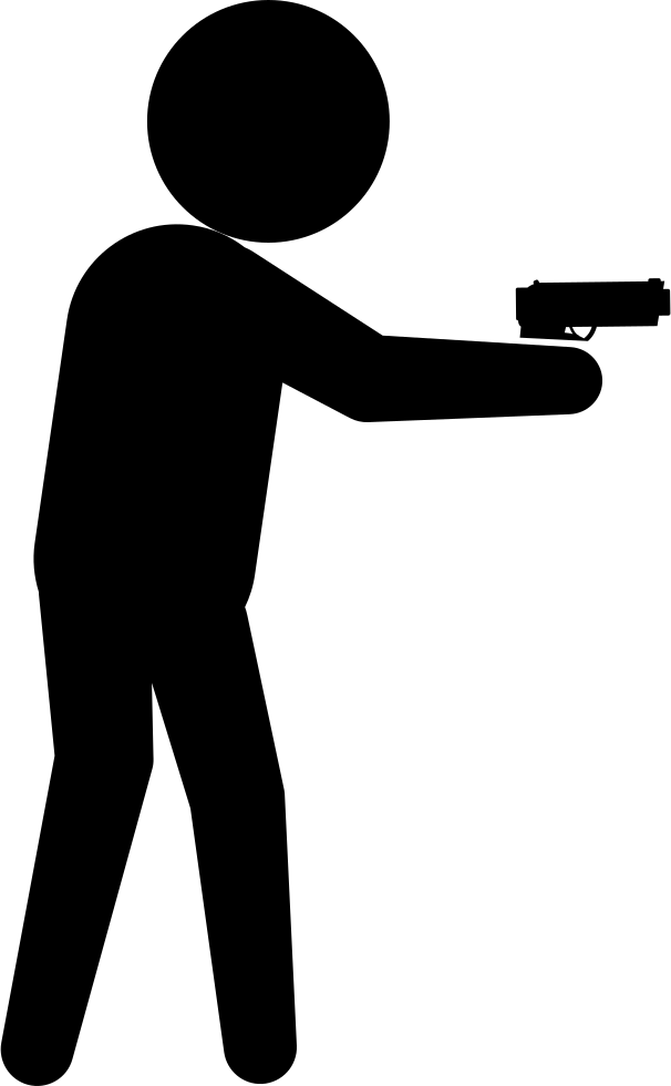 Male Silhouette Icon - Armed Criminal (606x980)