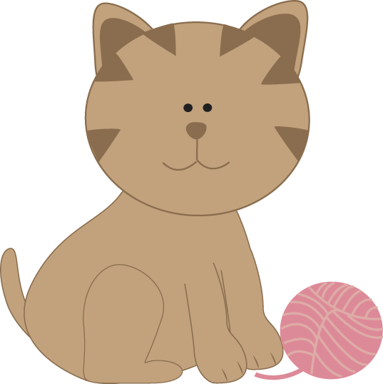Cat Playing With Yarn Clipart Kitty Clip Art - Cat And Yarn Clipart (537x538)