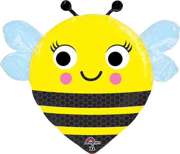 Happy Buzz'n Bee 18" Foil Balloon - 22" Happy Buzz'n Bee Balloon - Mylar Balloons Foil (600x600)