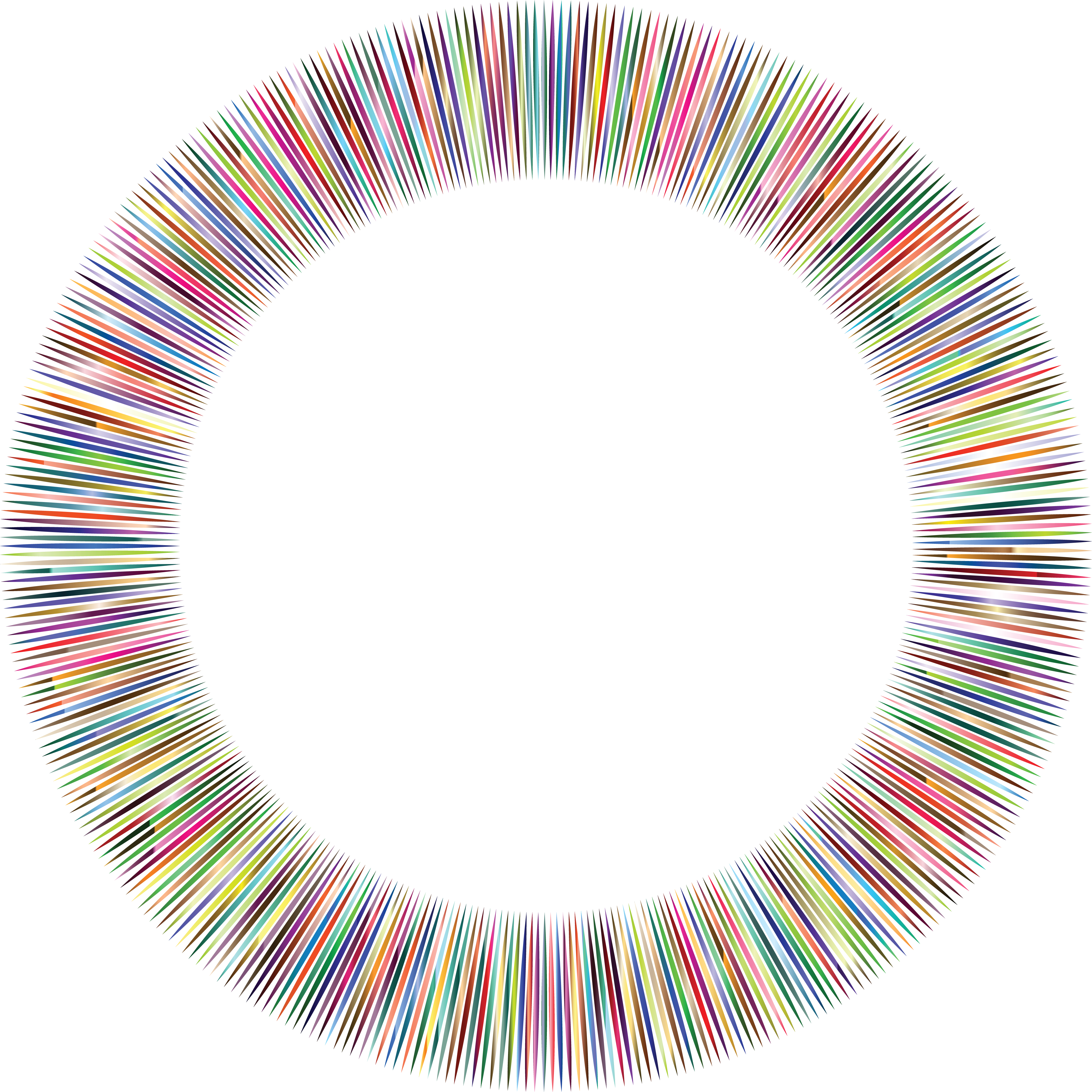 Free Clipart Of A Round Frame Made Of Colorful Lines - Circle (4000x4000)