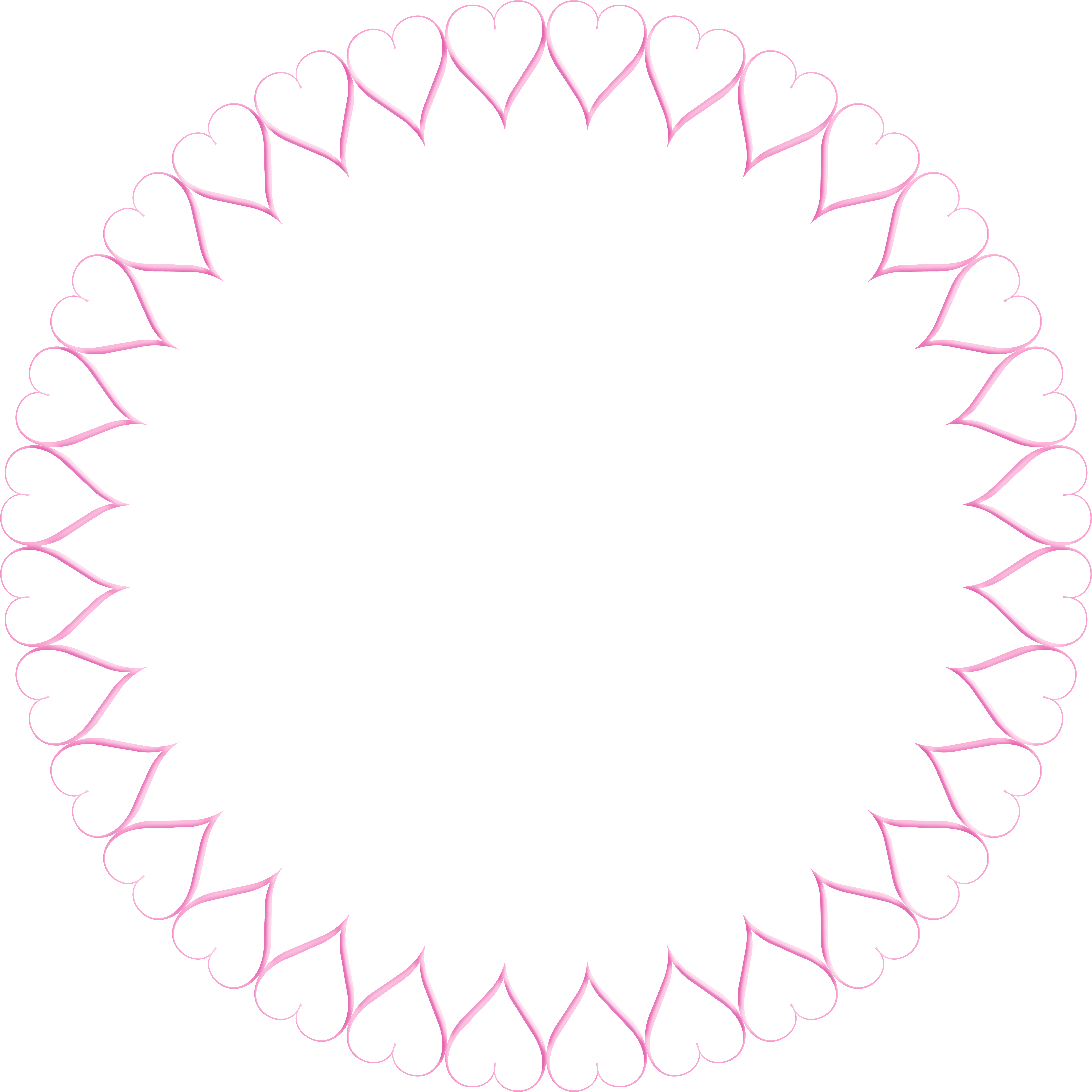 Pink Round Heart Border Transparent Clip Art Image - Pink Round Heart Border Transparent Clip Art Image (8000x8000)