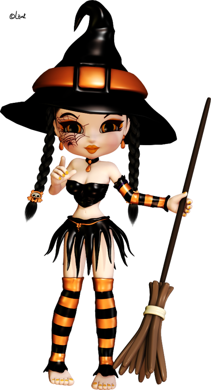 Tubes Cookie Halloween - Halloween Sorciere (800x1475)
