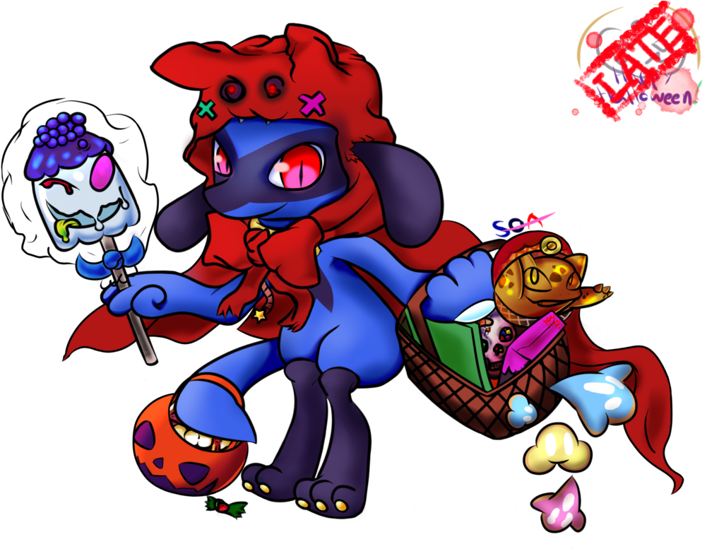 Little Red Trick Or Treater By Sushioveraura - Riolu Halloween (1024x776)