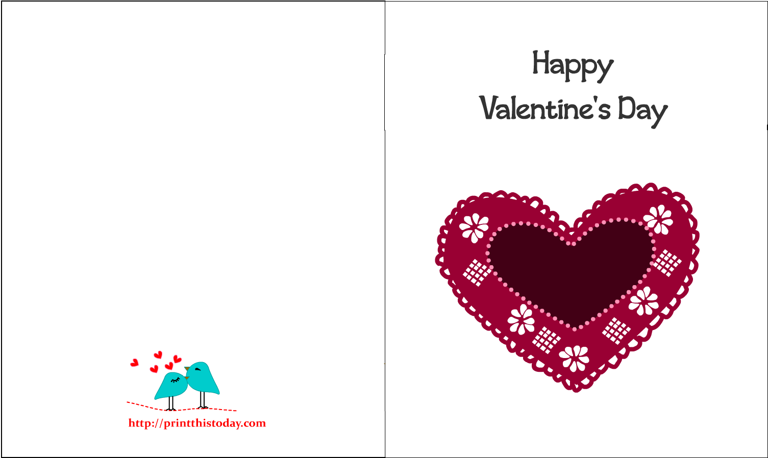 Happy Valentines Day Card - Printable Valentines Day Card (1650x1275)