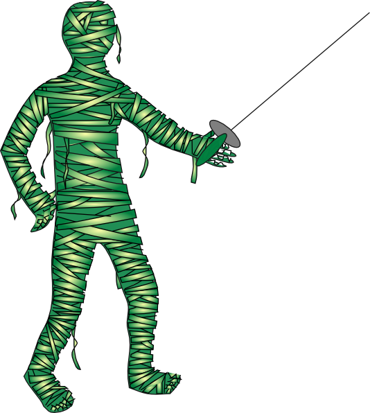 Green Fencing Mummy Clip Art At Clker - Green Mummy (534x596)