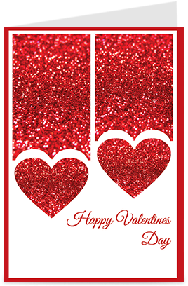 Red Glittering Heart Valentine's Day Greeting Cards - Betty Boop Happy Birthday (284x426)