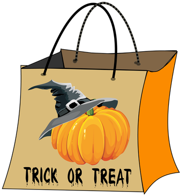 Treat - Clipart - Trick Or Treat Bag Clip (370x400)