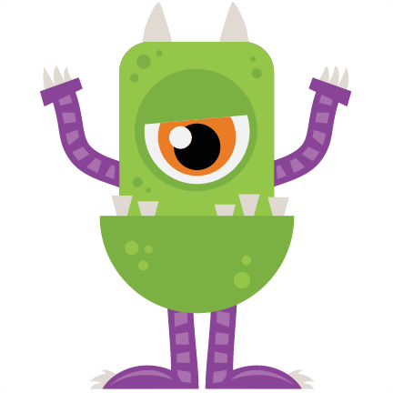 Green Halloween Monster Model/sku - Miss Kate Cuttables Monsters (432x432)