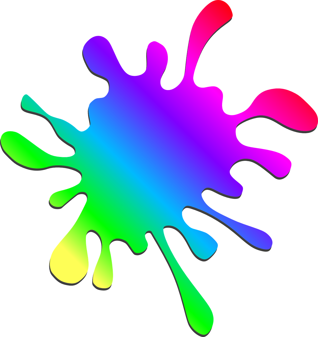 Rainbow Flower Cliparts 25, - Rainbow Paint Splatter Clip Art - (1811x1920)...