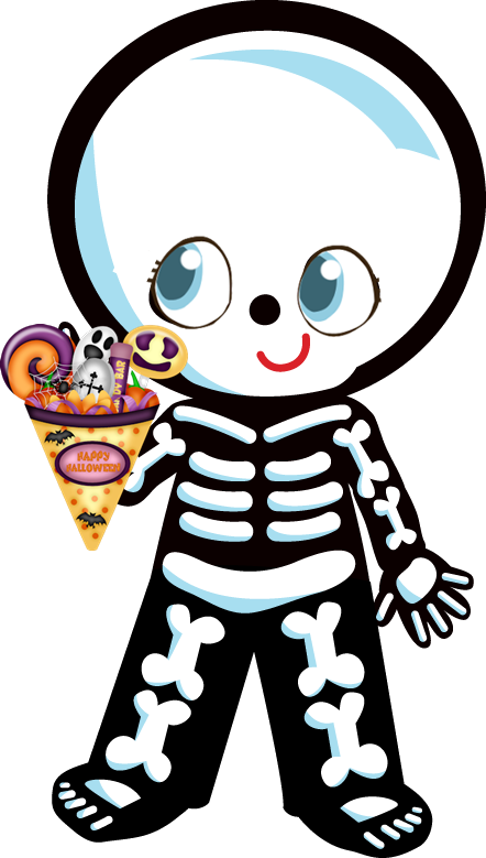 Happy Halloween - Bonequinhos Hallowen Png (442x779)