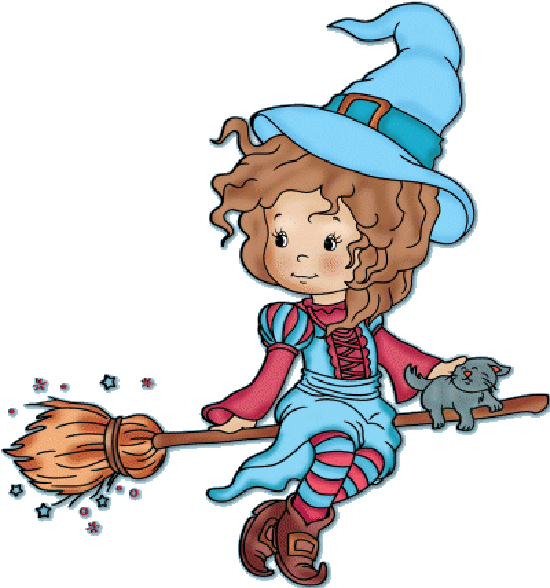 Cute Baby Halloween Cartoon Witches - Cartoon Halloween Witches Pngs (600x600)