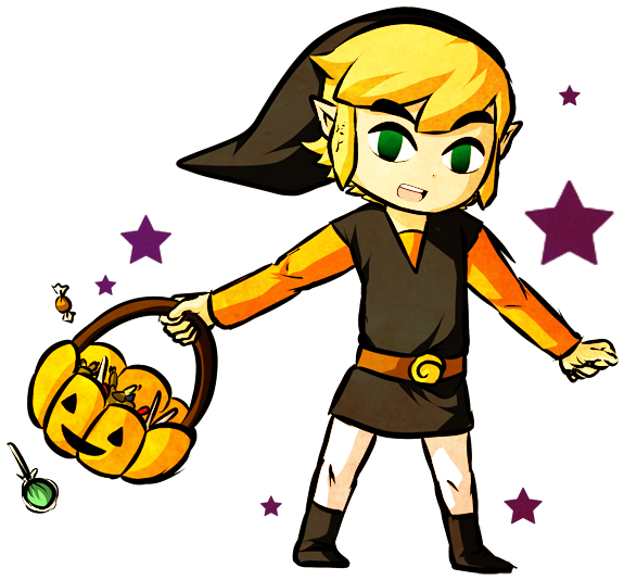 Trick Or Treat Link By Icy Snowflakes - Toon Link And Zelda Halloween (600x552)