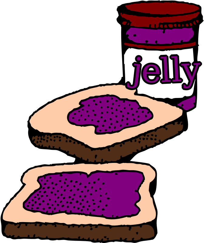 Colorized Peanut Butter And Jelly Sandwich - Jelly Clip Art (800x800)