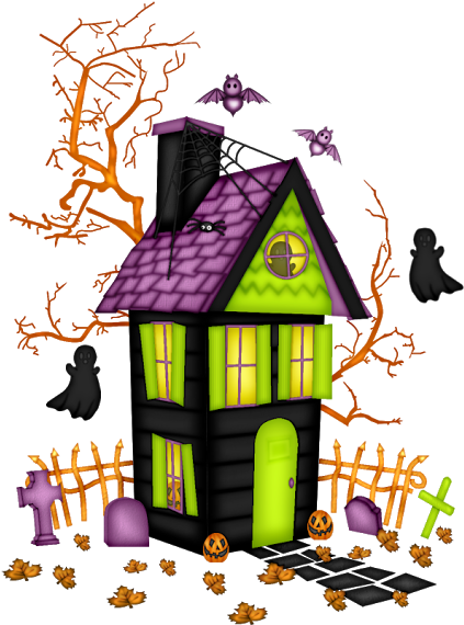 Halloween - Haunted Houses Halloween Clipart (462x640)