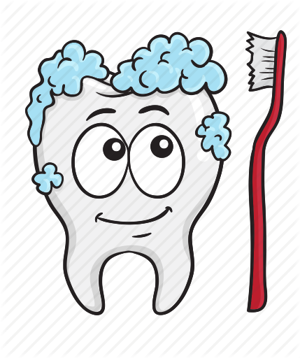 Cartoon, Dental, Dentist, Emoji, Smiley, Tooth Icon - Cartoon Tooth And Toothbrush (429x512)