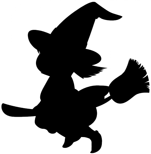 Clip Art - Silueta De Brujas Para Halloween (491x500)
