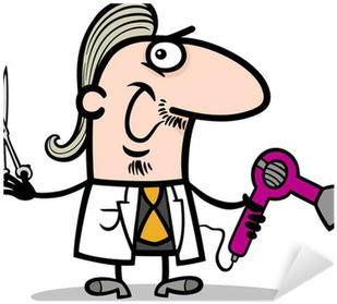 Hairdresser Barber Cartoon Illustration Sticker • Pixers® - Barber Cartoon (400x400)