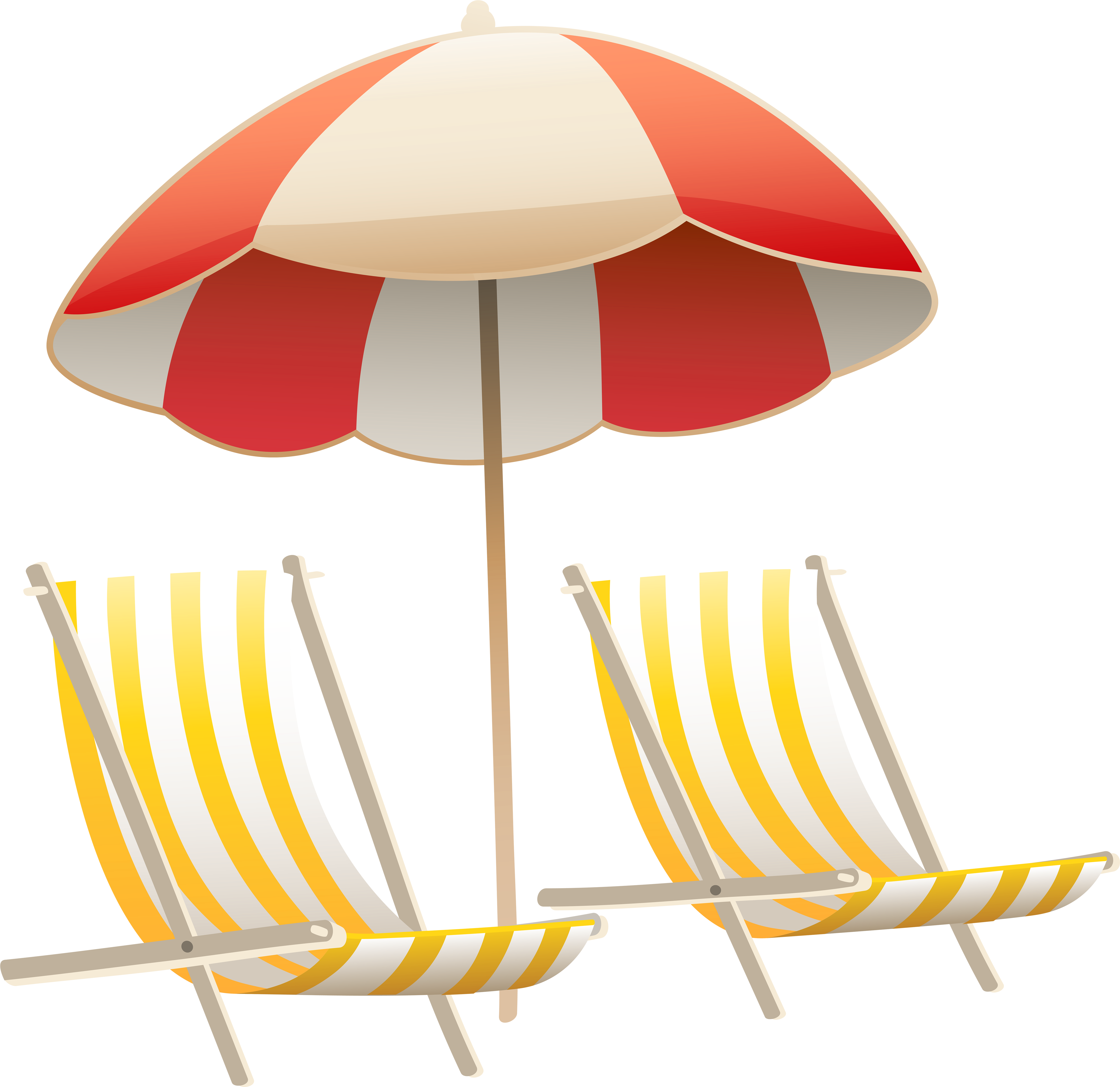 18cute Umbrella Clip Art - Beach Umbrella And Chair Clip Art (5720x5553)