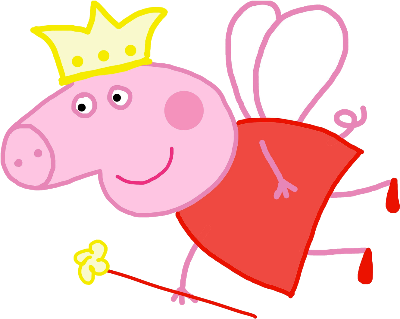 Peppa Pig Princess Clipart Free Coloring Sheets - Peppa Pig High Resolution (1600x1404)