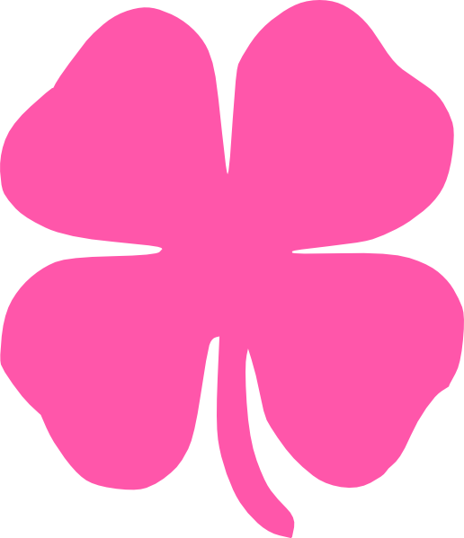 Vector Pink Clover Four Leaf Clip Art Vector - Pink 4 Leaf Clover (516x599)