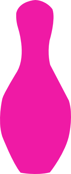 Pink Fuschia Bowling Pin Clip Art At Clker - Pink Bowling Pin Clipart (246x597)