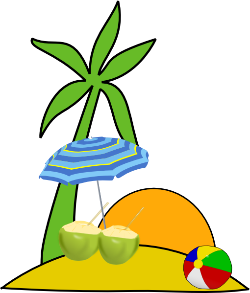 Clipart Of Beach Scene (510x599)