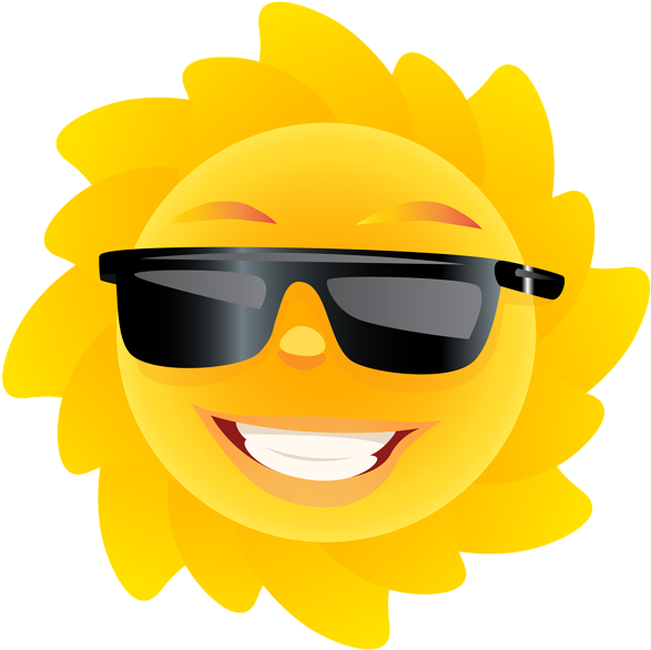 Smiley Clipart Summer - Clip Art Sun With Sunglasses Transparent (6026x6026)