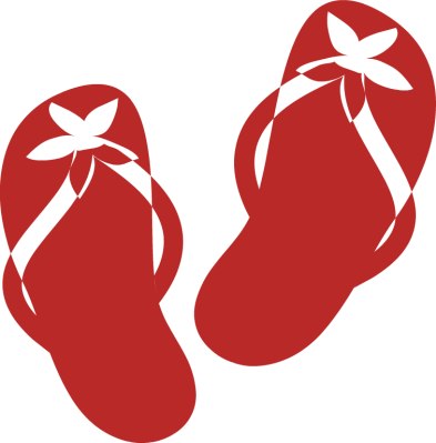 Summer Beach Sandals Clipart - Beach (393x399)