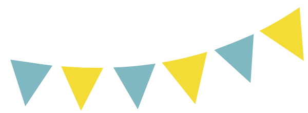 Bunting Clipart Yellow - Blue And Yellow Bunting (600x220)