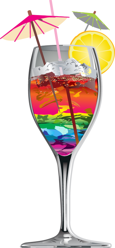 Cocktail Garnish Wine Glass Clip Art - Cocktail Garnish Wine Glass Clip Art (374x807)