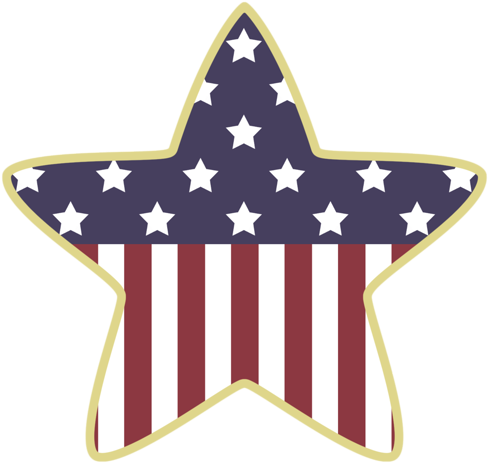 Inshv Альбом / American Celebration/independence Day/this - Clip Art Star American Flag (500x475)
