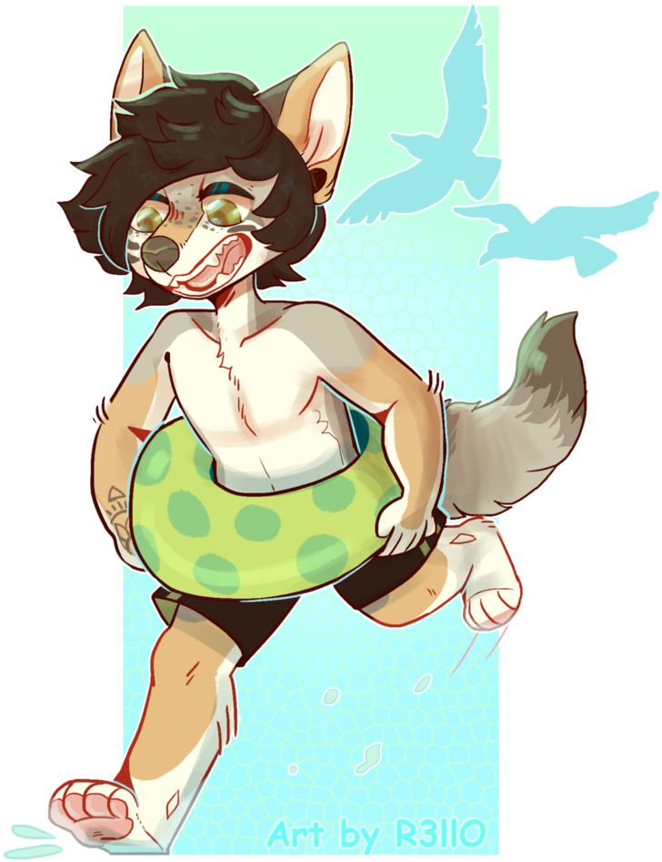 [ych] Beach Day By R3llo - Cartoon (774x1032)