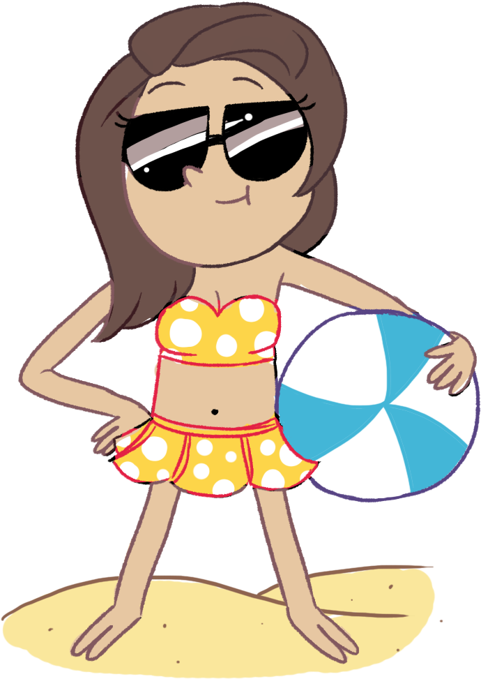 Beach Day By Cartoonishly - Cartoon (705x974)