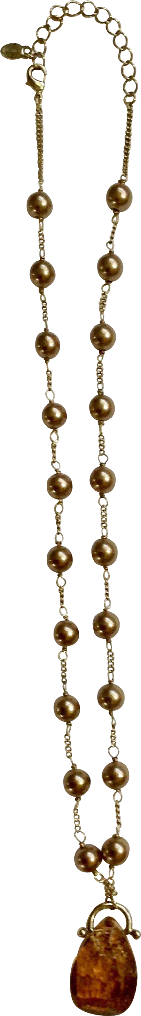 Monet Amber Colored Crackle Effect Glass Faux Bead - Chain (2048x2048)