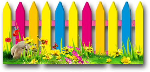 Colorful Fences Clipart - Clipart Fence Flower (500x241)