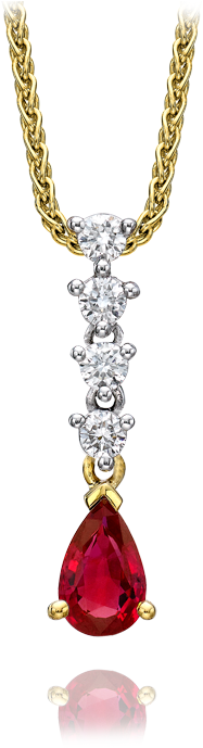 39290 Ruby Diamond 5 Stone Pendant - Ruby (700x700)
