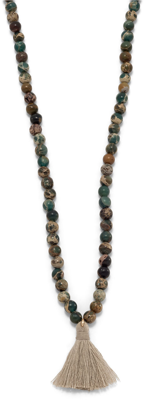 Jasper Mala Bead Fashion Necklace With Tassel - Bead (1500x1500)