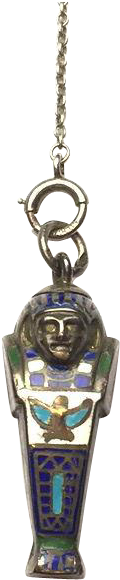1920s Art Deco Egyptian Revival King Tut Sarcophagus - Chain (579x579)