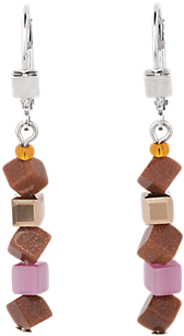 Earrings Swarovski® Crystals & Goldstone Orange-rose - Earrings (419x419)