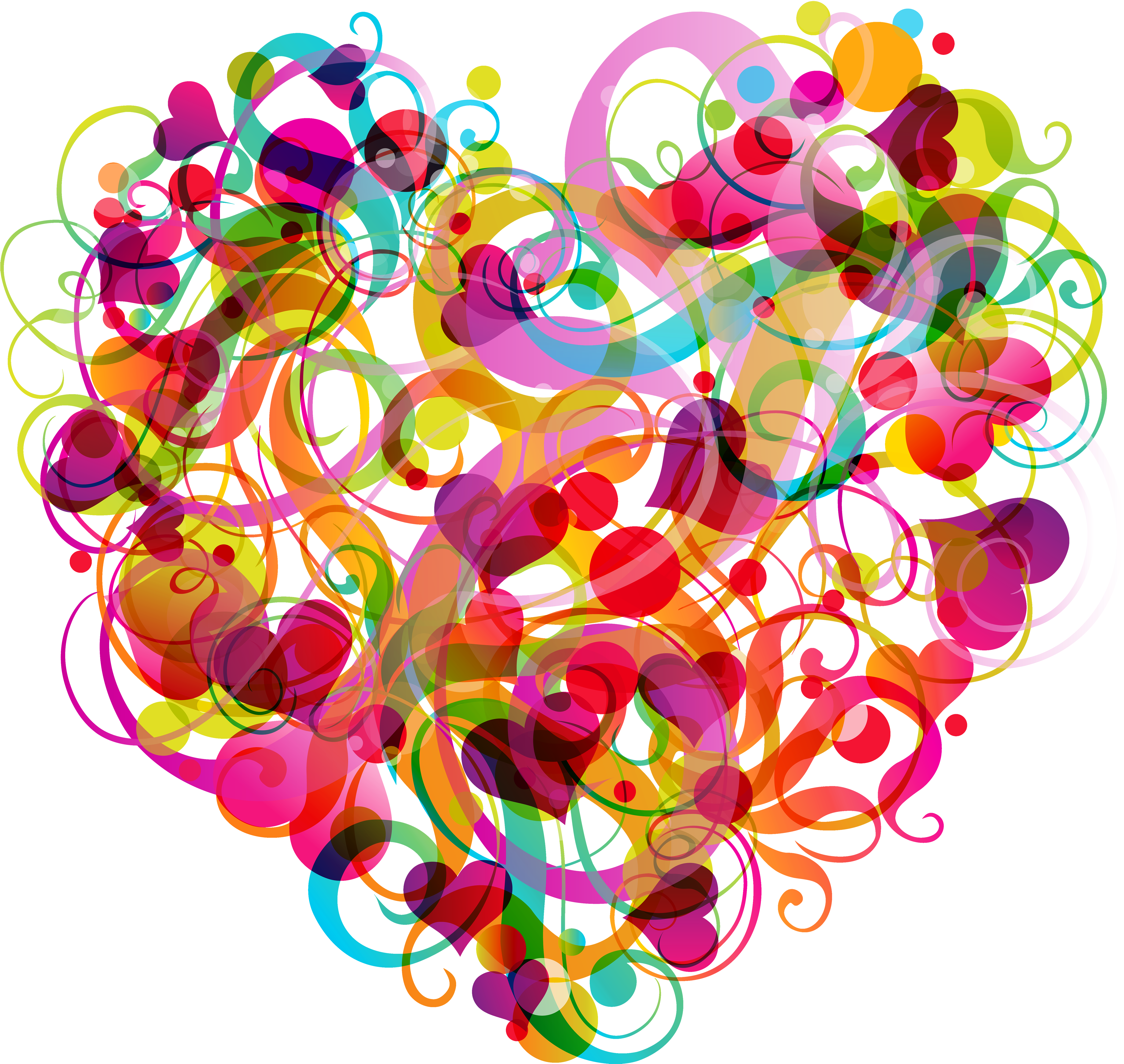 Abstract Colorful Heart Png Clipart - Colorful Png (5000x4732)
